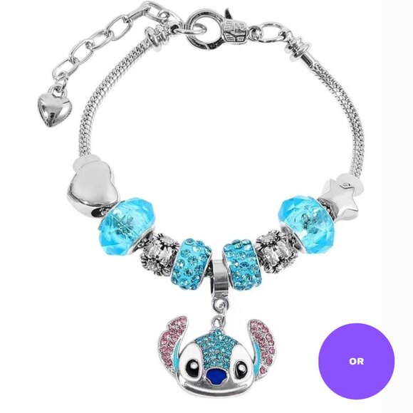 Stitch Rhinestone Bracelet and Necklace Set - Picture 4 of 9